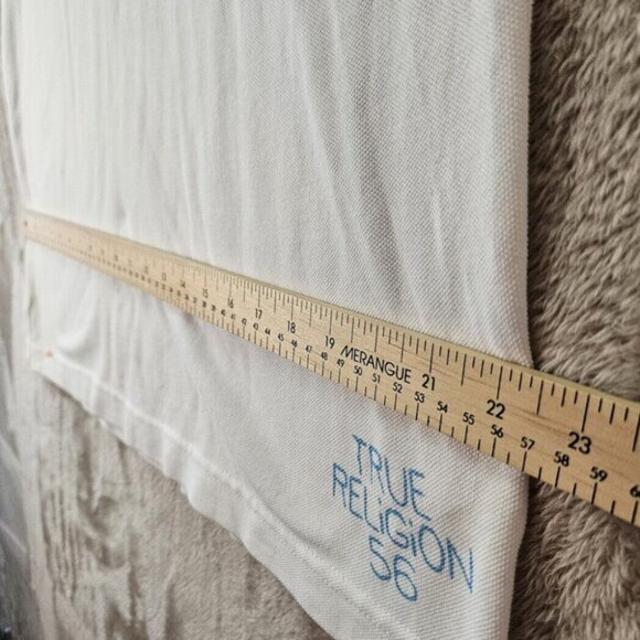 True Religion Polo Shirt Double Sided White Short Sleeve Buddha Men's Sz XXL 2XL - Picture 4 of 10